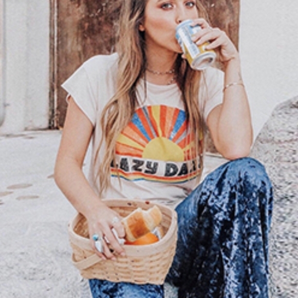 New Lazy Daze Rainbow Graphic T-Shirt Top - Picture 3 of 8